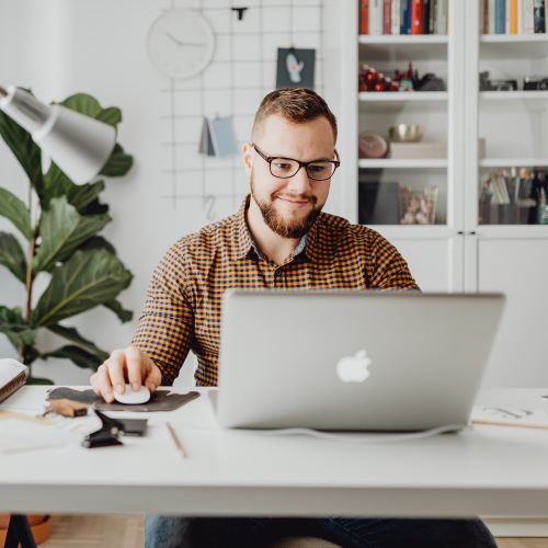 Man Working On Laptop, Topspot