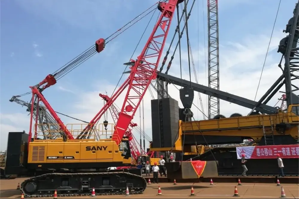 sany crawler crane sc1000 lifting