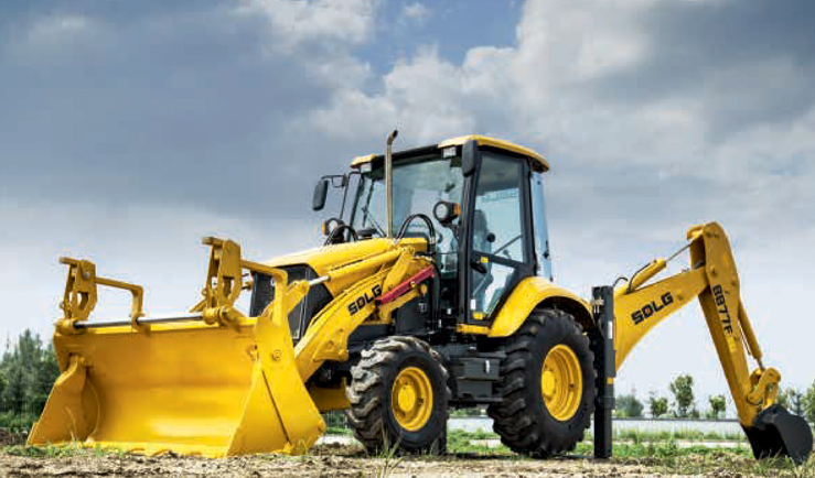 B877F backhoe loader in use