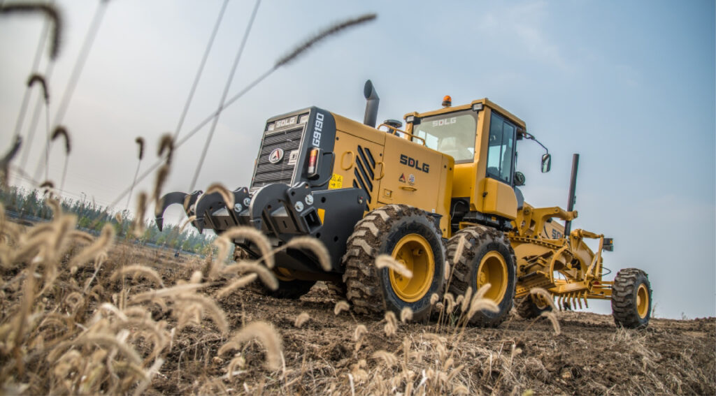 SDLG motor grader in the field